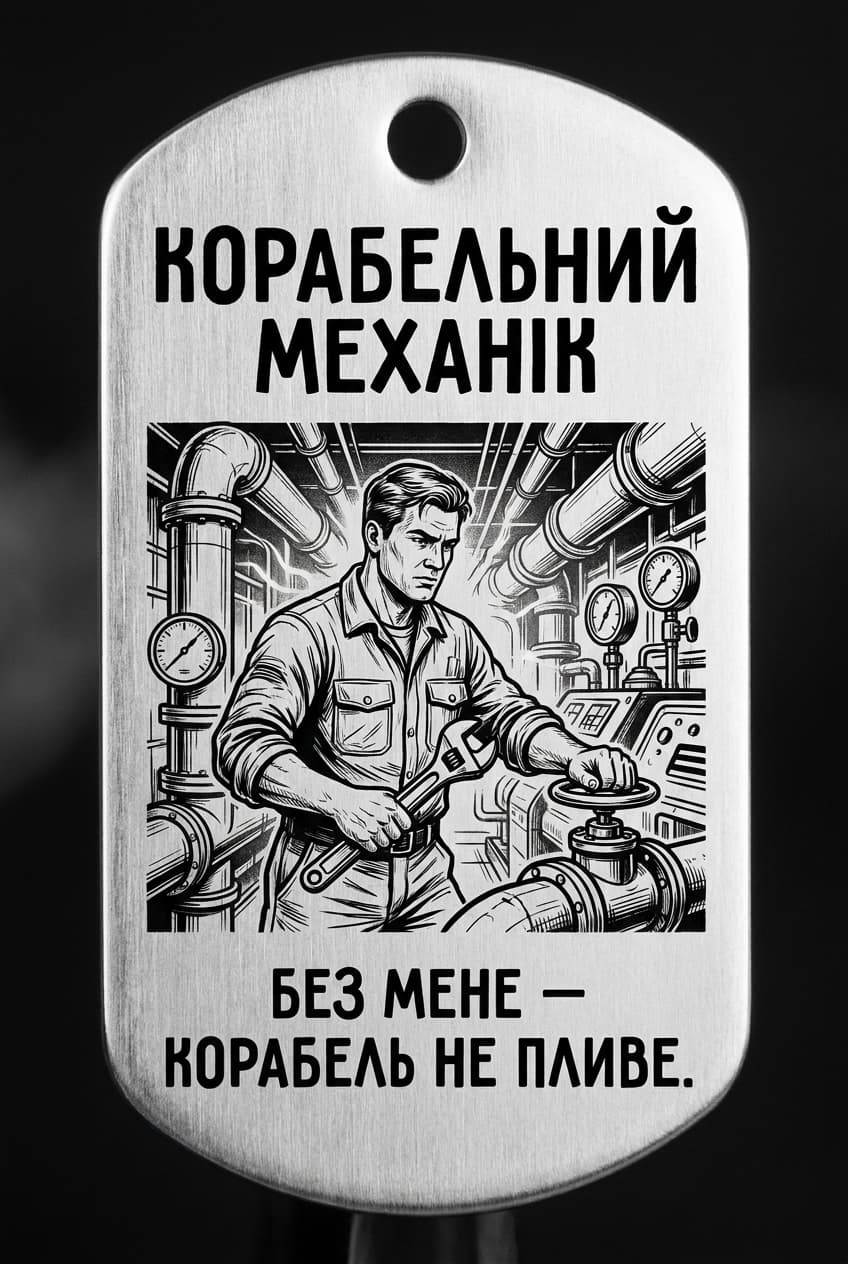 Жетон «КОРАБЕЛЬНИЙ МЕХАНІК» — CORETAG